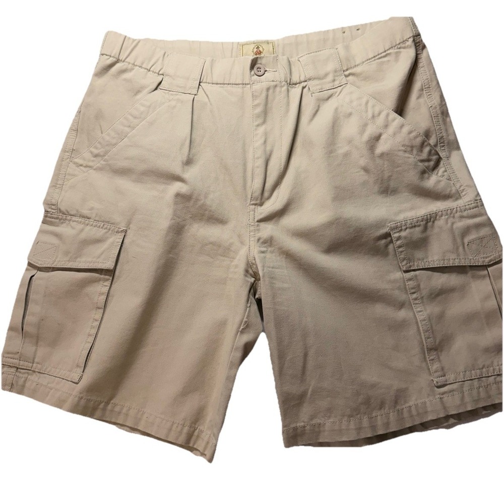 Joe Marlin Mens Cargo Shorts Khaki Tan Elastic Waist Outdoor Hiking Size‎ 34